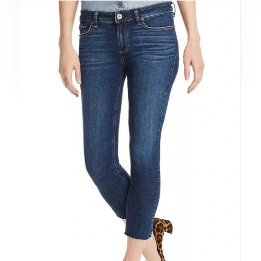PAIGE Kylie Crop Raw Hem Skinny Jean, Size 27